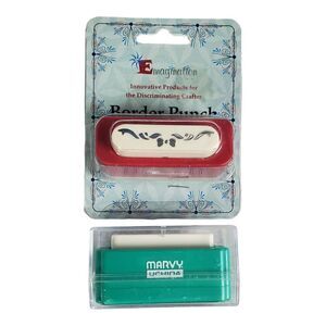 Decorative Border Punch Lot of 2 Marvy Uchida Emagination Ribbon Heart New Used